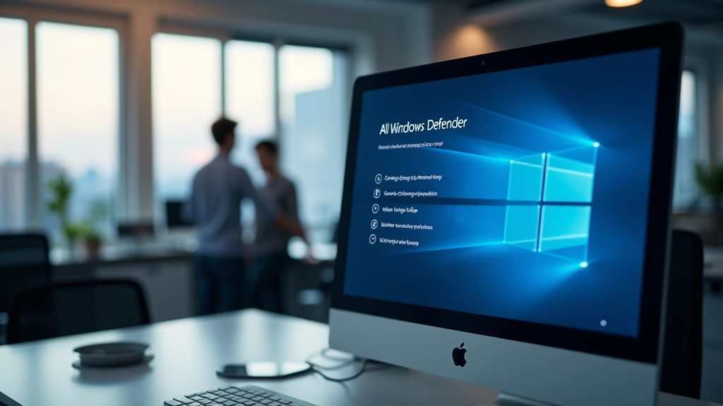 Ventana de Windows Defender con opción de escaneo completo seleccionada y configuración de protección